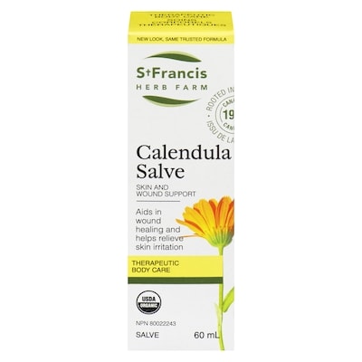 St Francis Herb Farm Calendula Salve Therapeutic Body Care 60 ml, $33.32/100ml