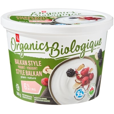 PC Biologique Yogourt style balkan nature 11% m.g. 500 g, 1,20 $/100g
