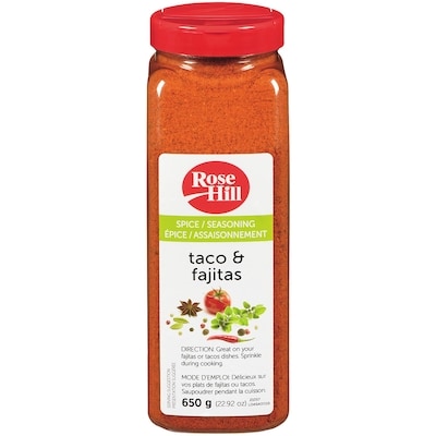 Rose Hill Taco & Fajitas Spice Seasoning 650 g, $2.08/100g
