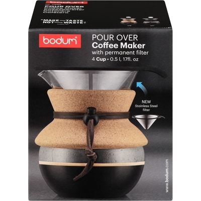 Bodum Pour Over Coffee Maker With Permanent Filter 1 ea, $26.00/1ea
