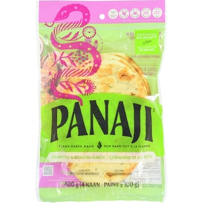 null Pain Naan Cuit À La Flamme Coriandre Et Ail Rôti 400 g, 1,07 $/100g