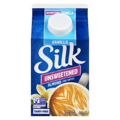Silk Dairy Free Almond Coffee Creamer, Unsweetened Vanilla Coffee Whitener 473 ml, $0.63/100ml