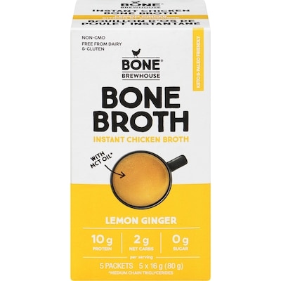 Bone Brewhouse Instant Chicken Bone Broth Lemon Ginger 16 g, $62.44/100g