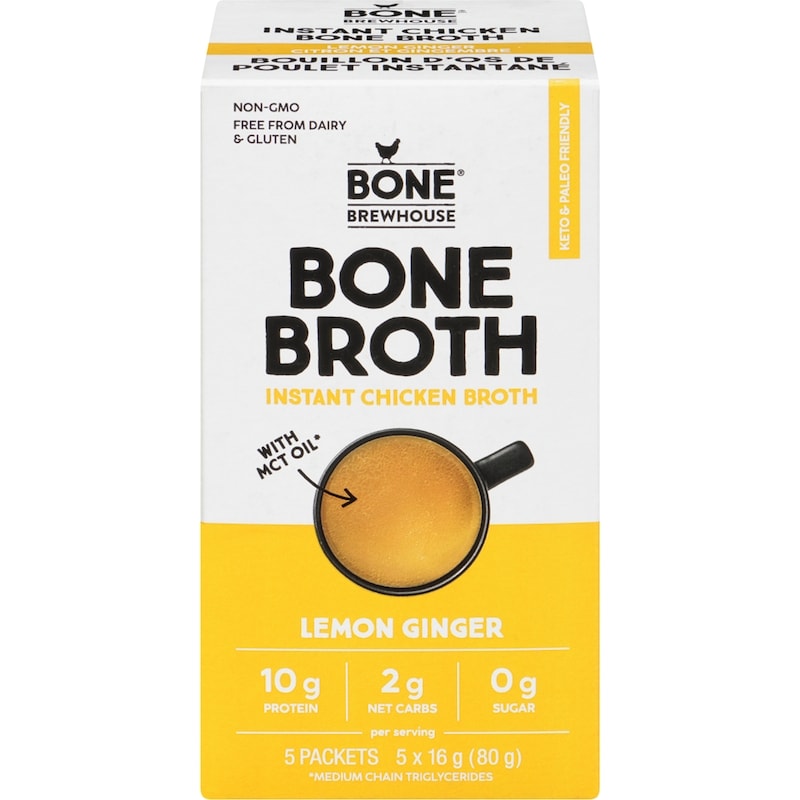 Bone Brewhouse Instant Chicken Bone Broth Lemon Ginger - 16 g | Zehrs