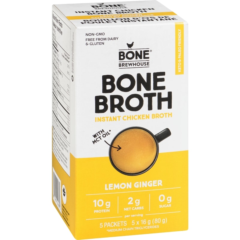 Instant Chicken Bone Broth Lemon Ginger
