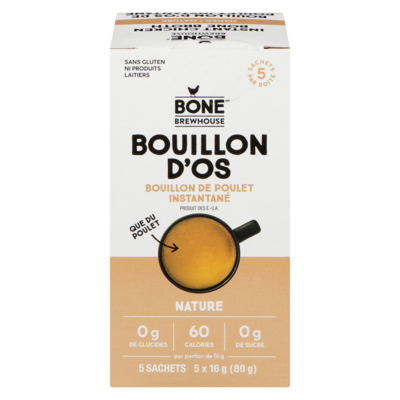 Bone Brewhouse Bouillon D'Os De Poulet Instantané Nature 16 g, 65,56 $/100g