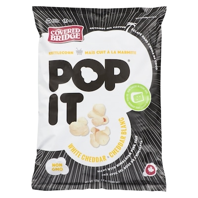 Covered Bridge Kettlecorn, White Cheddar 125 g, $3.59/100g