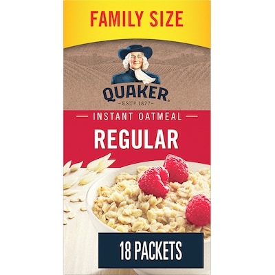 Quaker Regular Family Size Instant Oatmeal 504 g, $1.68/100g