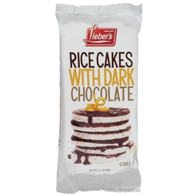 Lieber’s Galettes de riz au chocolat noir 90 g, 5,54 $/100g