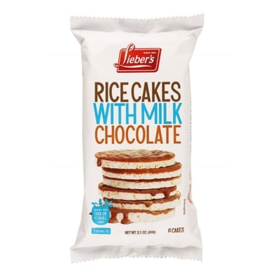 Liebers Rice Cakes With Milk Chocolate 90 g, $4.43/100g