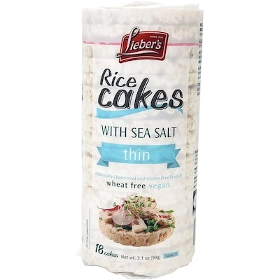 Liebers Rice Cakes With Sea Salt Thin 90 g, $2.99/100g