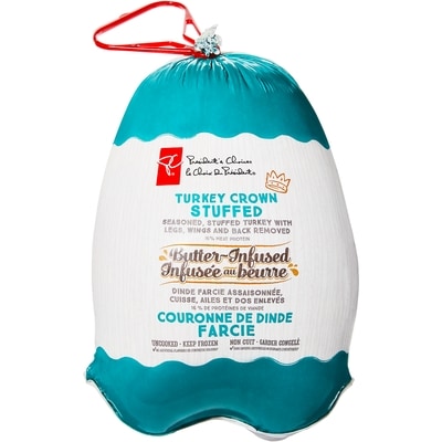 President's Choice Butter-Infused Stuffed Turkey Crown, Frozen 3 kg, $1.20/100g