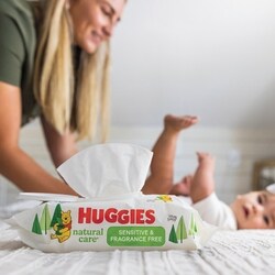 Huggies Baby Wipes, Natural Care Sensitive, UNSCENTED, 10 Flip Top