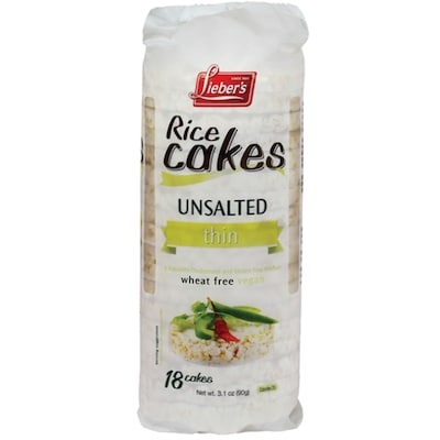 Liebers Rice Cakes Unsalted Thin 90 g, $2.99/100g