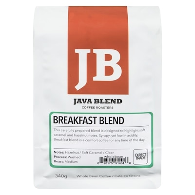 Java Blend Café de grains entiers mélange déjeuner 340 g, 4,41 $/100g