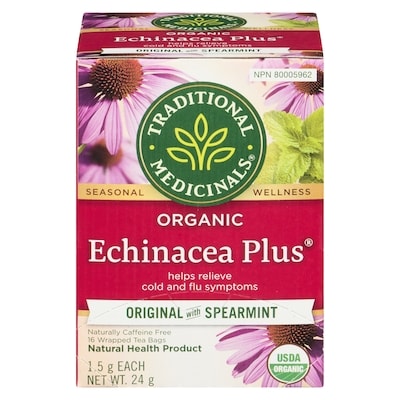 Traditional Medicinals Echinacea Plus Original With Spearmint Organic Wrapped Tea Bags 16 ea, $0.34/1ea