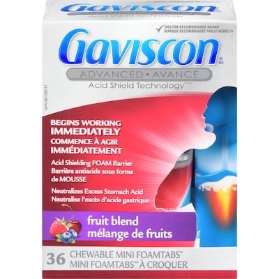 Gaviscon Mélange De Fruits Barrière Antiacide Sous Forme De Mousse 36 ea, 0,56 $/1ch