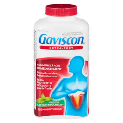 Gaviscon Extra-Fort Menthe À Action Fraîcheur Écran Protecteur Moussant 120 ea, 0,27 $/1ch