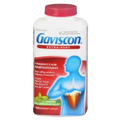 Gaviscon Extra-Fort Menthe À Action Fraîcheur Écran Protecteur Moussant 120 ea, 0,29 $/1ch