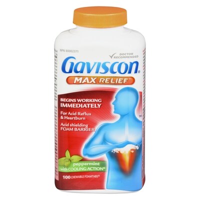 Gaviscon Max Relief Peppermint With Cooling Action Foam Barrier 100 ea, $0.28/1ea