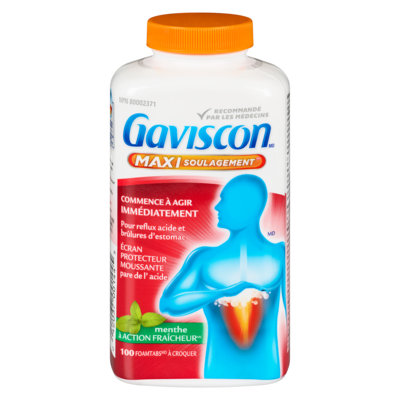 Gaviscon Maxi Soulagement Menthe À Action Fraîcheur Écran Protecteur Moussante 100 ea, 0,28 $/1ch