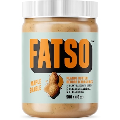 Fatso Beurre D'Arachides Avec Des Matières Grasses À Base De Plantes Érable 500 g, 1,64 $/100g