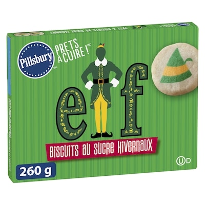 Pillsbury Prêts à cuire ! Biscuits au sucre hivernaux Le lutin 260 g, 2,30 $/100g