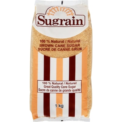 Sugrain 100 % Natural Brown Cane Sugar 1 kg, $0.25/100g