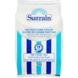Sugrain 100 % Pure Refined Cane Sugar 1 kg, $0.35/100g