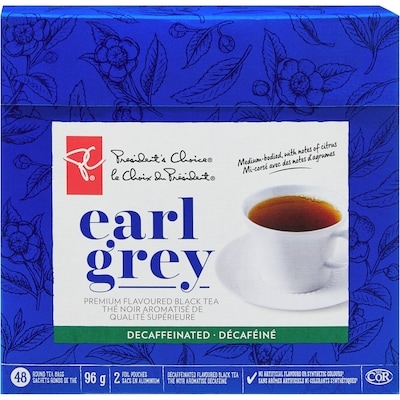 le Choix du Président Thé noir de qualité supérieure earl grey, décaféiné 48 ea, 0,16 $/1ch
