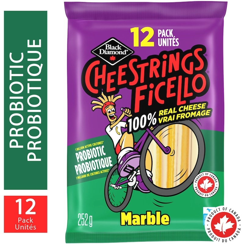 Black Diamond Probiotic Marble Cheestrings - 252 g | Provigo