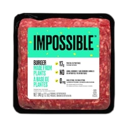 Impossible Foods Inc. Burger à base de plantes 340 g, 3,53 $/100g