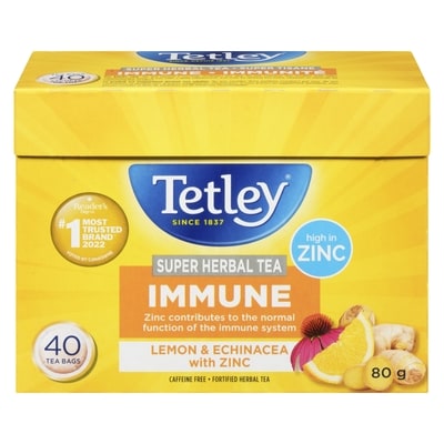 Tetley Tea, Super Herbal  Immune Lemon & Echinacea with Zinc 40 ea, $0.22/1ea