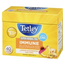 Tetley Tea, Super Herbal Immune Lemon & Echinacea with Zinc - 40