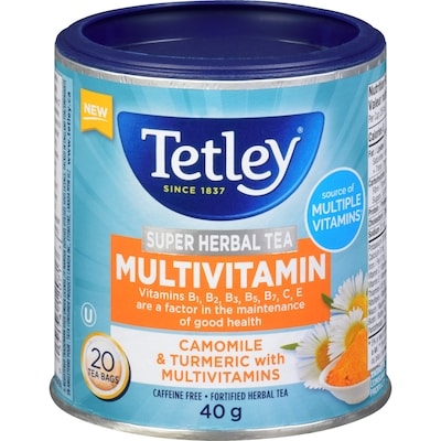 Tetley Tea, Super Herbal Camomile & Turmeric with Multivitamins 20 ea, $0.25/1ea