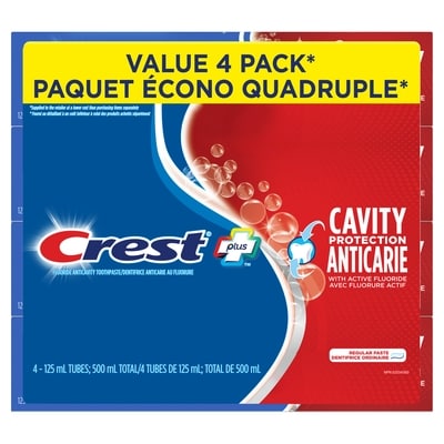 Crest Cavity Protection Toothpaste, Regular Paste, 4x 500 ml, $1.20/100ml