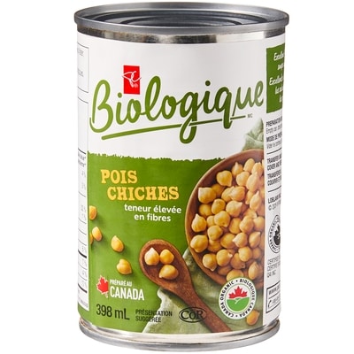 PC Organics Chickpeas 398 ml, $0.50/100ml