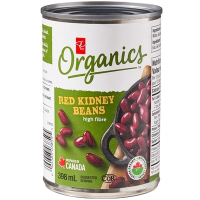 PC Organics Red Kidney Beans 398 ml, $0.50/100ml