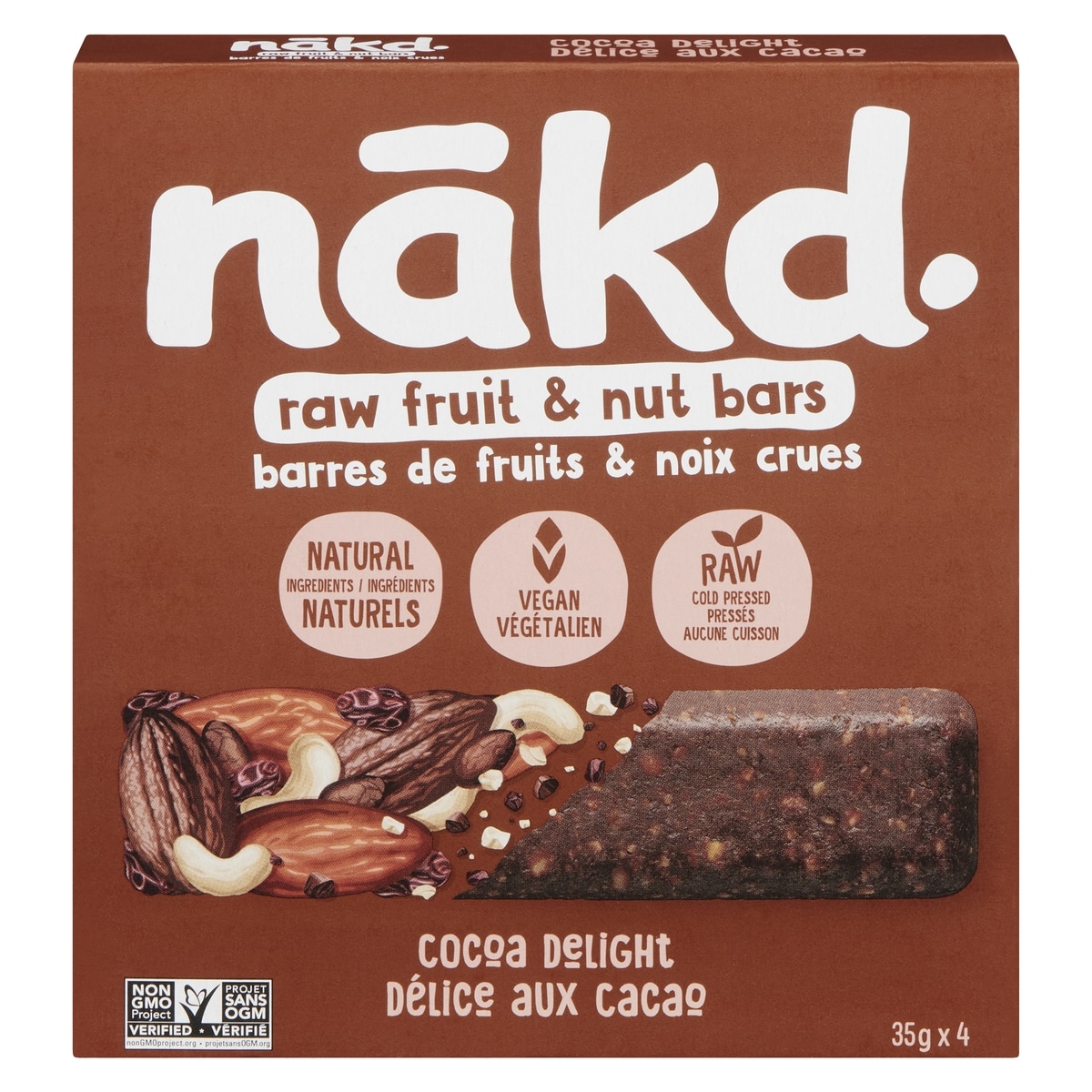 Naked Cocoa Delight Raw Fruit & Nut Bars 35 g, $21.40/100g