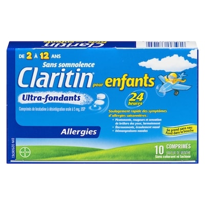 Claritin Allergies pour enfants ultra-fondants de 2 à 12 ans 10 ea, 1,35 $/1ch