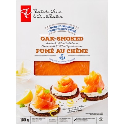 President's Choice Oak Smoked Scottish Atlantic Salmon 150 g, $8.66/100g