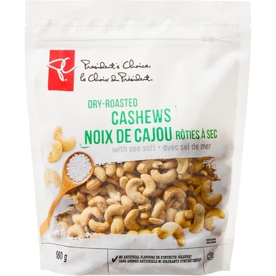 President's Choice Dry Roasted Cashews with Sea Salt 680 g, $2.50/100g
