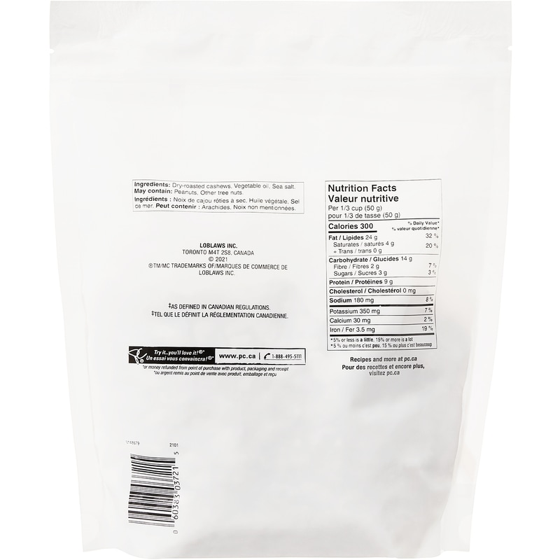 Dry Roasted Cashews with Sea Salt