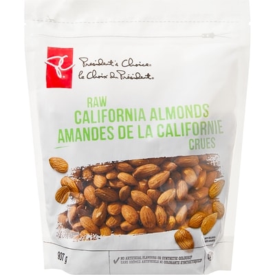 President's Choice Raw California Almonds 907 g, $1.87/100g