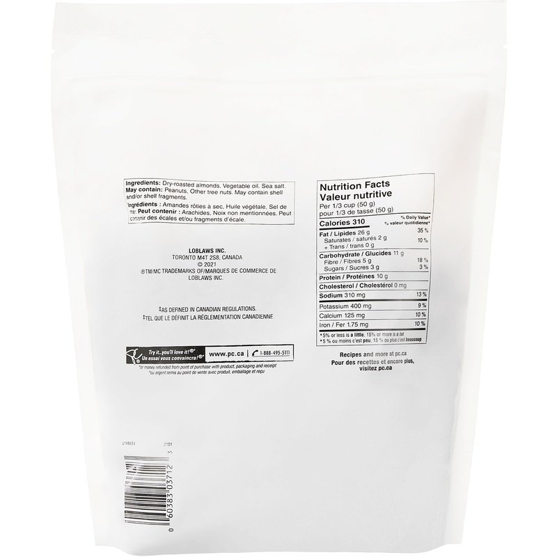 Nuts Dry Roasted California Almonds with Sea Salt