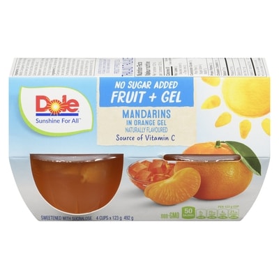 Dole Mandarins In Orange Gel 4x123.0 g, $0.77/100g