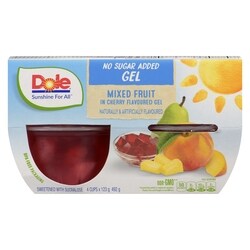 Dole Mixed Fruit In Cherry Flavoured Gel - 4x123.0 g | Loblaws