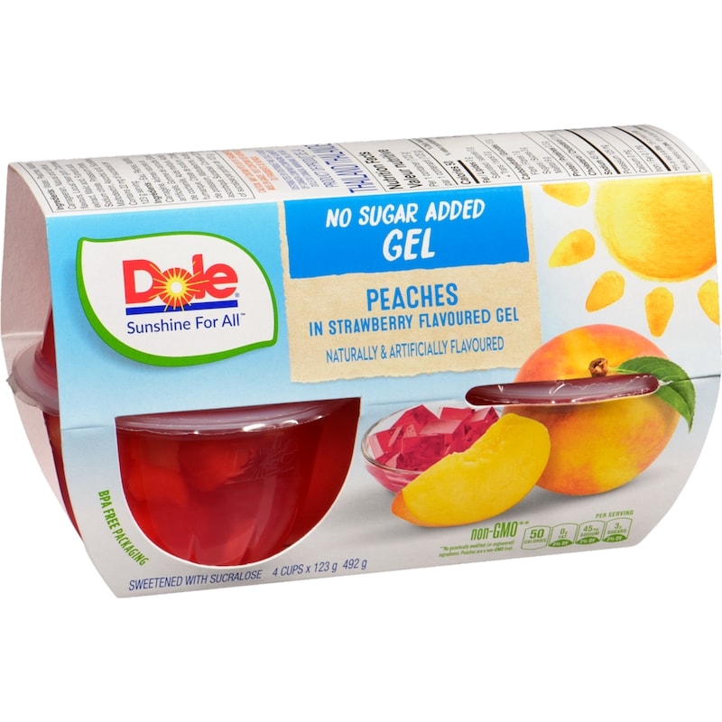 Peaches In Strawberry Flavoured Gel