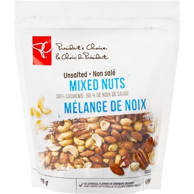 President's Choice Unsalted Mixed Nuts 680 g, $2.50/100g