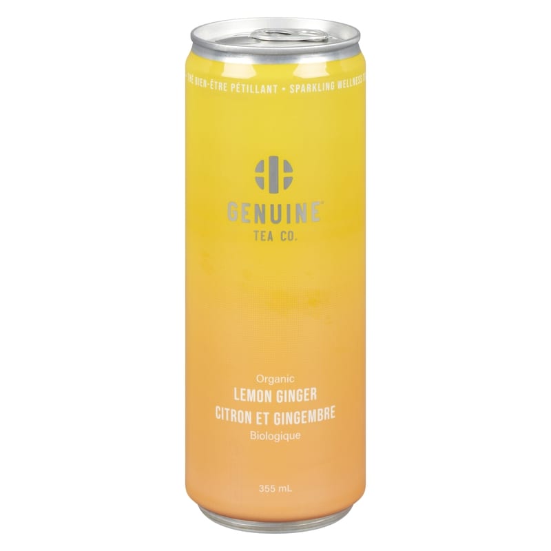 Genuine Tea Hand-Crafted Sparkling Iced Tea Lemon Ginger Sencha